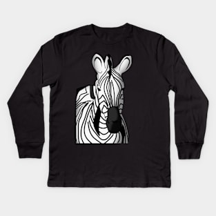 Xavier the Zebra Kids Long Sleeve T-Shirt